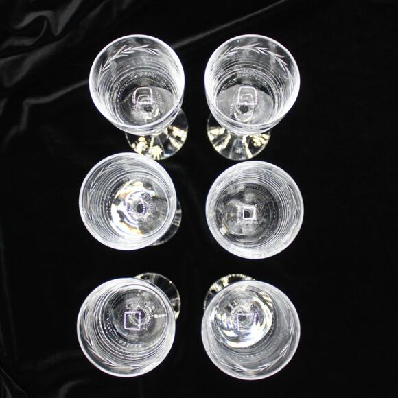 Vintage Fostoria Crystal Cordial Glasses Holly Pattern Dessert Wine Sherry - 6 - Picture 6 of 6